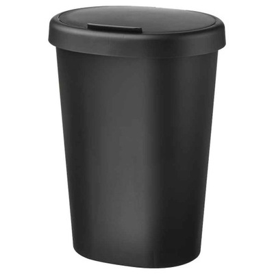Kosz na śmieci odpady czarny 8L z pokrywą śmietnik do biura kuchni