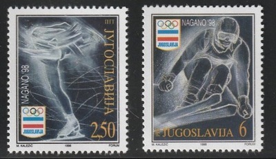 Jugosławia 1998 Znaczki 2847-8 ** sport Olimpiada igrzyska olimpijskie nart