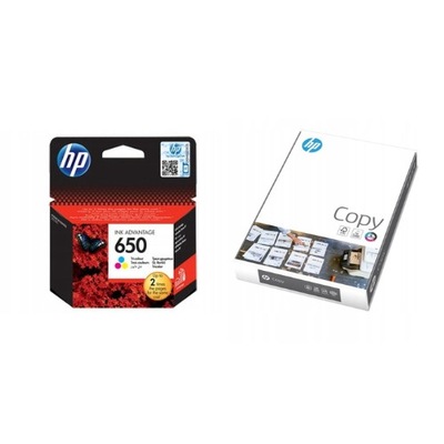 Tusz HP 650 Kolor CZ102AE + Papier ksero HP COPY