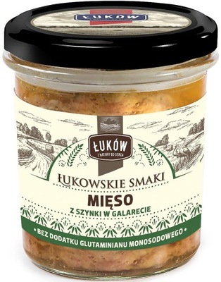 Mięso z szynki w galarecie 300g ŁUKÓW słoik