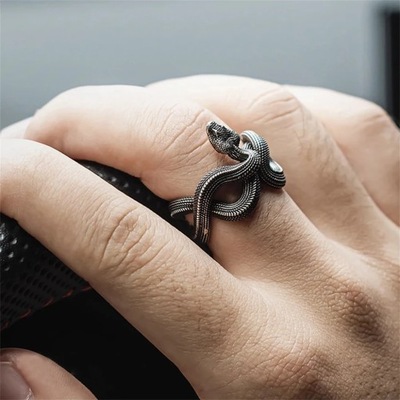 Retro Snake Ring Punk Style Alloy Opening Rings For Women Men Fashion Adjus