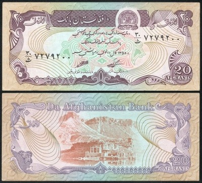 $ Afganistan 20 AFGHANIS P-56 UNC 1979