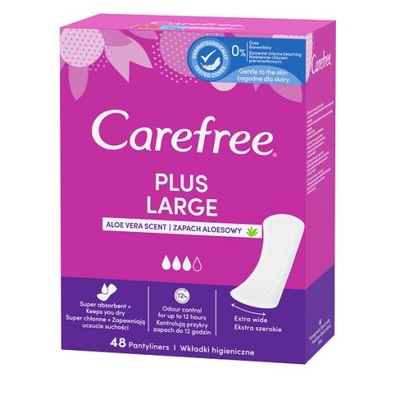 Carefree Wkładki higieniczne Plus Large Aloe 48szt