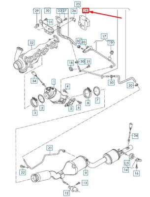 Vw crafter mk2 exhaust труба heat protection гільза 04l971461bb фото №1