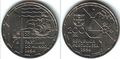 Portugalia 200 eskudo Mapa Świata 1994 rok