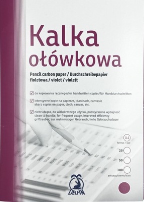 Kalka Ołówkowa A4 Delfin Fioletowa 50 Arkuszy