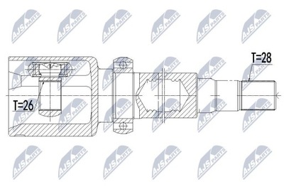 NTY NPW-VV-071 SET PRZEGUBU, SHAFT DRIVING  