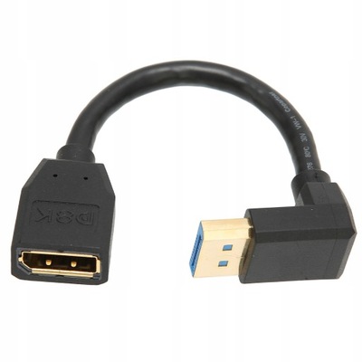 PRZEDŁUŻACZ DISPLAYPORT DP1.4 WERSJA 90 STOPNI 8K DP1.4 60HZ 32.4GBPS