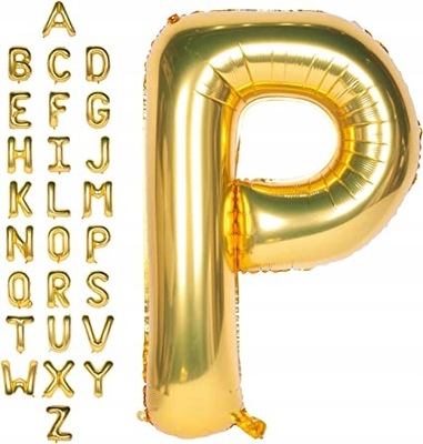 Balon Foliowy litera P ZŁOTY 70 cm