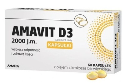 Amavit D3 2000 j.m. witamina D3 60 kapsułek