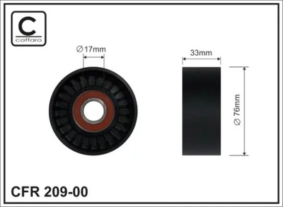 POULIE LIBRE DE TENDEUR 76X17X33 - CAFFARO 209-00 - milautoparts-fr.ukrlive.com