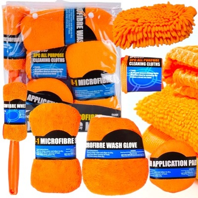 ZESTAW DO MYCIA SAMOCHODU AUTA ZESTAW DETAILING FELG ŚCIERKI MIKROFIBRY 10