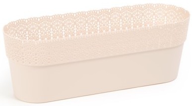 OSŁONKA OWALNA DONICZKA BELLA DŁUGOŚĆ 38CM JASNY BEŻ