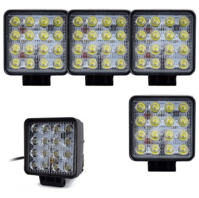 X4 лампа робоча 16 led 43w 12v 24v kamar na болти квадратний фото №1