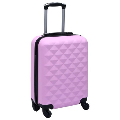 Twarda walizka na kółkach, różowa, ABS
