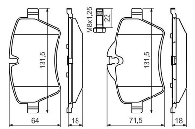 BOSCH 0 986 494 489 КОЛОДКИ ГАЛЬМІВНІ