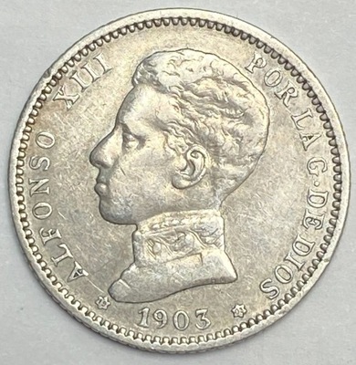 Hiszpania, Alfonso XIII, Peseta srebro 1903 *258