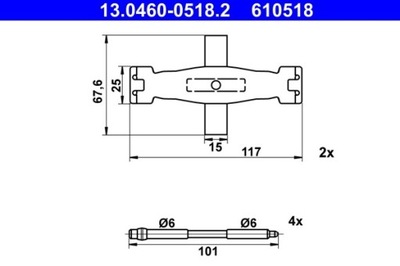 КОМПЛЕКТ INSTALACYJNY КОЛОДОК ГАЛЬМІВНИЙ AUDI ПЕРЕД A6/A7/Q5 09-18 13.0460-051