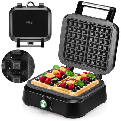 GOFROWNICA 2 DUŻE CHRUPIĄCE GOFRY MOCNA SMART MARMURKOWA POWŁOKA