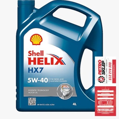 SHELL HELIX HX7 5W40 4L