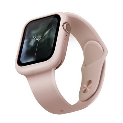 Etui UNIQ Lino Apple Watch 4/5/6/7/8/9/SE 44/45mm różowy/blush pink