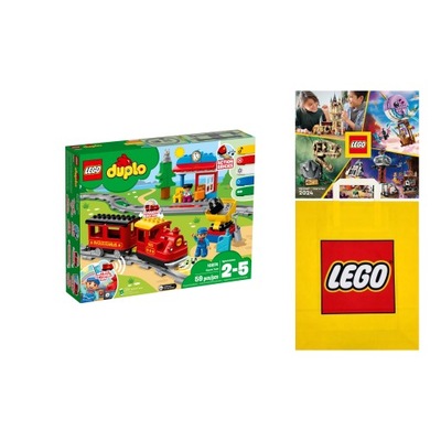 LEGO DUPLO - Pociąg parowy (10874) +Torba +Katalog LEGO 2024