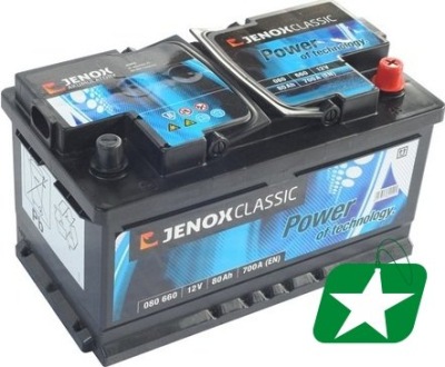 Jenox 80ah 700a p+ акумулятор фото №1