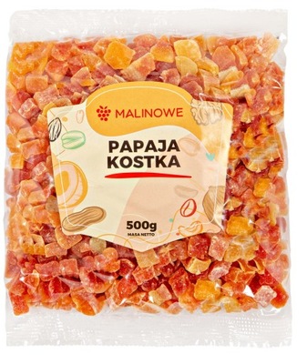 PAPAJA KANDYZOWANA KOSTKA 500g PAPAJA SUSZONA W KOSTCE JAKOŚĆ PREMIUM