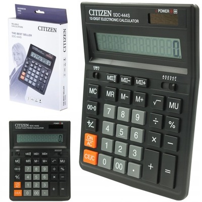 Duży kalkulator biurowy CITIZEN SDC-444S procenty