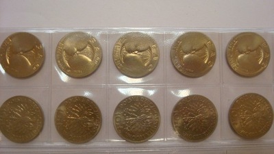 Zestaw 10 x moneta 10 zł FAO cycek PRÓBA 1971