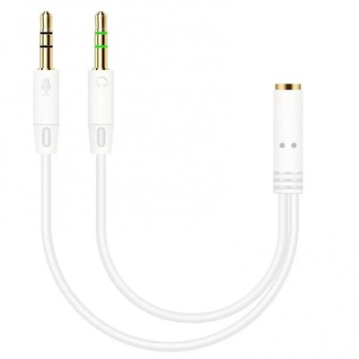 Headphone Splitter Cable for Computer 3.5mm Female to 2 Male 3.5 Jack Mic A