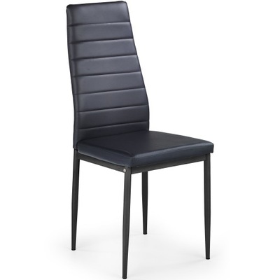 Krzesło K70 Czarny Tapicerowane Salonowe Ekoskóra