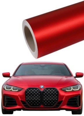 FOLIA CZERWONA SATYNA 20m x 152cm PERŁA CHROM MAT SAMOCHODOWA SAMOPRZYLEPNA