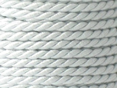 Sznur sznurek skręcany ozdobny wiskoza biały 3.2mm 3m