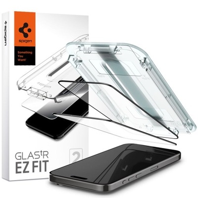 Szkło hartowane SPIGEN GLAS.TR "EZ FIT" FC 2-PACK iPhone 15 PRO czarny