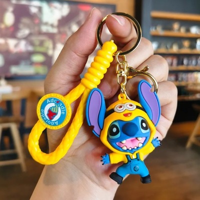 Disney Cartoon Anime Lilo and Stitch Pendant Keychains Holder Car Key 