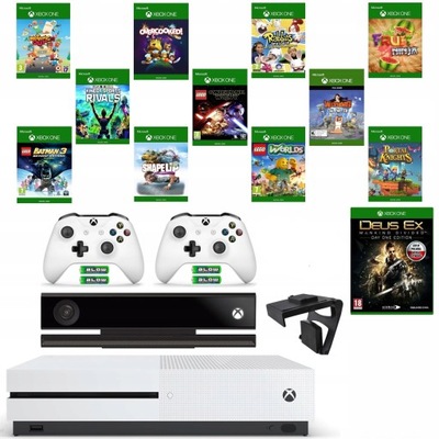 KONSOLA XBOX ONE S 500GB 2xPAD +KINECT +12xGRA