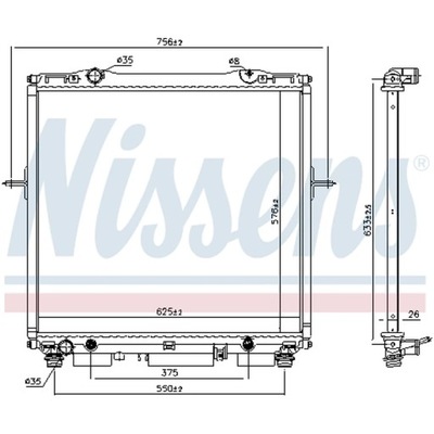 CHLODNICA, SISTEMA DE REFRIGERACIÓN DEL MOTOR NISSENS 66659  