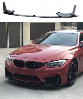 Накладка сплиттер перед bmw f32 f36 m4 чёрный блеск фото №1