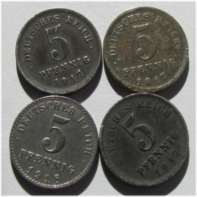 5 Pfennig 1917 1918 1919 1920 1921 22 Fe A D E F J