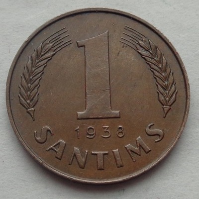 ŁOTWA - 1 Santims - 1938