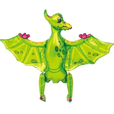 BALON 3D foliowy DINOZAUR pterodaktyl ZIELONY XL