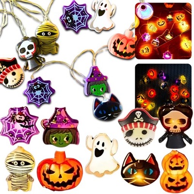 GIRLANDA ŁAŃCUCH HALLOWEEN 3M OZDOBA DEKORACJA DO DOMU DYNIA DUCH PAJĘCZYNA