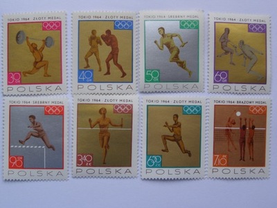 Polska - medale IO Tokio 1964 - Fi.1472-79 **