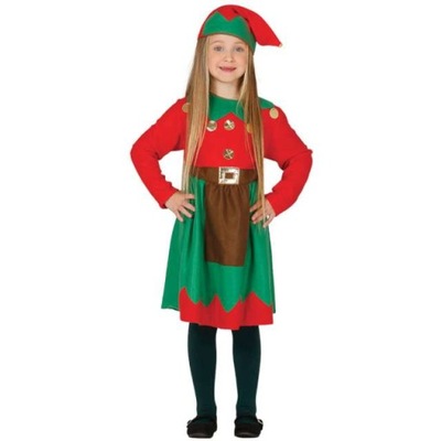 strój ELFKA elfki SUKIENKA świąteczna kostium SKRZAT pomocnik mikołaja 98cm