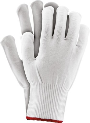 Rękawice rękawiczki robocze poliestrowe białe r.7(S)