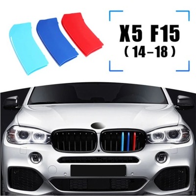 ZEMAR 3pcs ABS For BMW X5 E70 E53 F15 G05 Car Racing Grille Strip Tr~57389