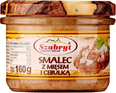 Smalec wiejski z mięsem i cebulką w słoiku 160 g