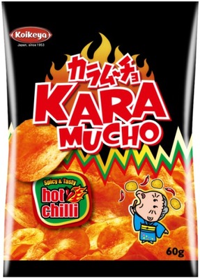 Chipsy Karamucho Hot Chilli, pikantne 60g Koikeya