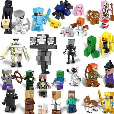 FIGURKI MINECRAFT AKCESORIA KOMPLET GRA ZABAWKI ZESTAW 29 SZTUKI